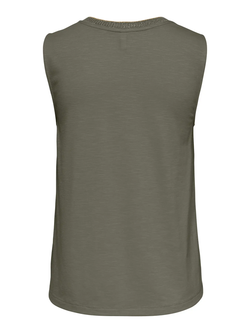 Camiseta s/m de cuello pico Only Olive Night