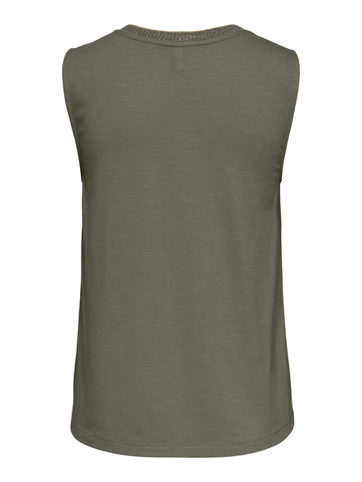 Camiseta s/m de cuello pico Only Olive Night
