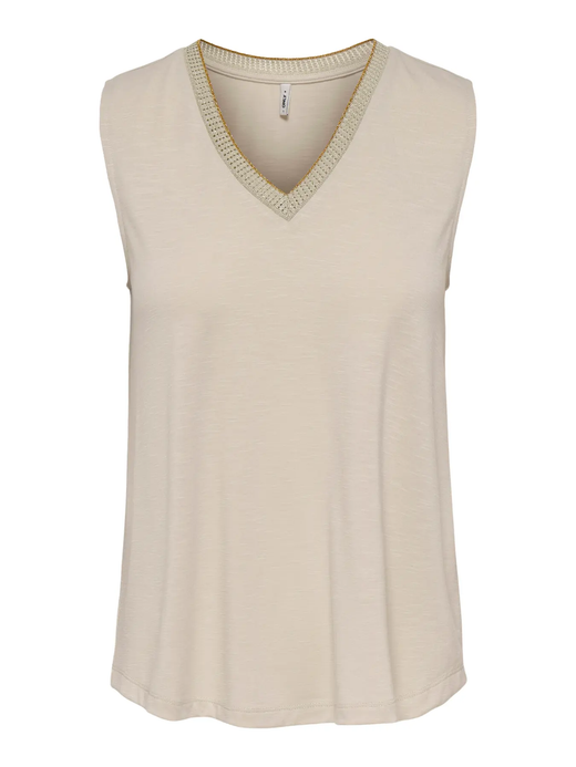 Camiseta s/m de cuello pico Only Pumice Stone