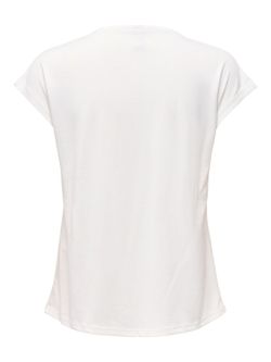 Camiseta s/m de cuello pico repuntes Only Cloud Dancer