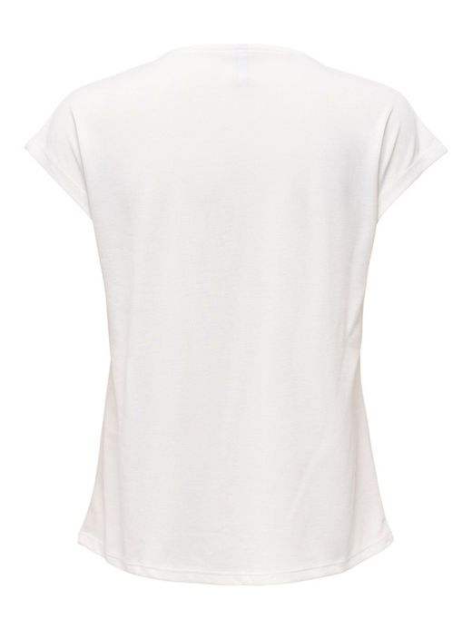 Camiseta s/m de cuello pico repuntes Only Cloud Dancer