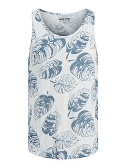 Camiseta tirantes con estampado hojas tropicales Jack & Jones Cloud Dancer