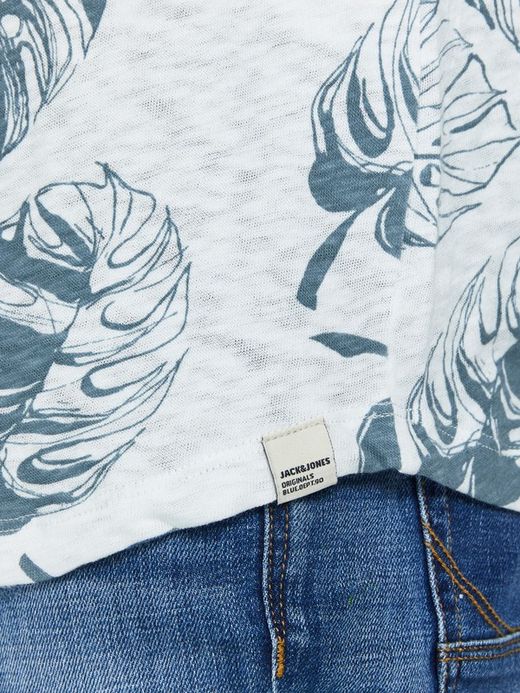 Camiseta tirantes con estampado hojas tropicales Jack & Jones Cloud Dancer