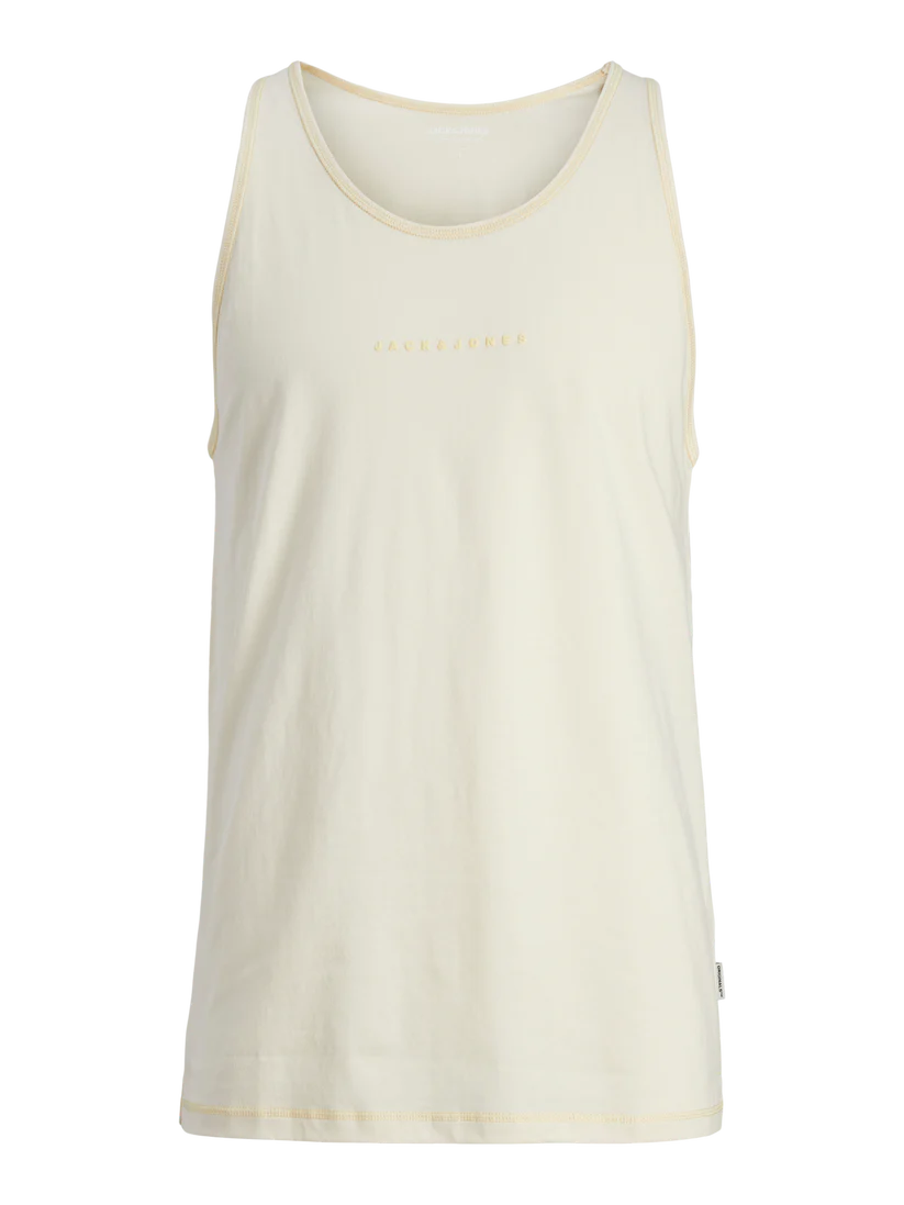 Camiseta tirantes con letras pequeñas pecho Jack & Jones Buttercream 4XL
