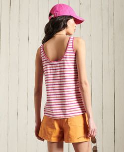 Camiseta tirantes rayas bicolor Superdry Coral