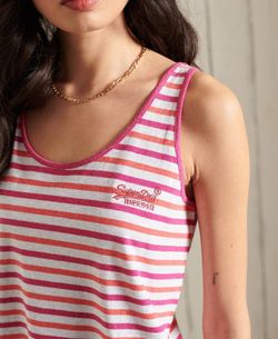 Camiseta tirantes rayas bicolor Superdry Coral