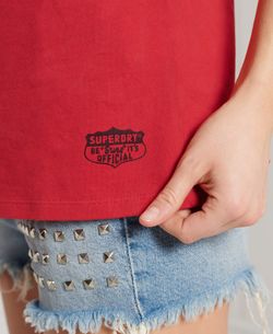 Camiseta tirantes ribetes contrastados Superdry Red