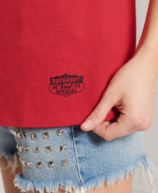 Camiseta tirantes ribetes contrastados Superdry Red