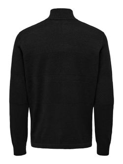 Cardigan con cremallera de punto granulado Only & Sons Black