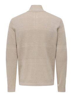 Cardigan con cremallera de punto granulado Only & Sons Silver