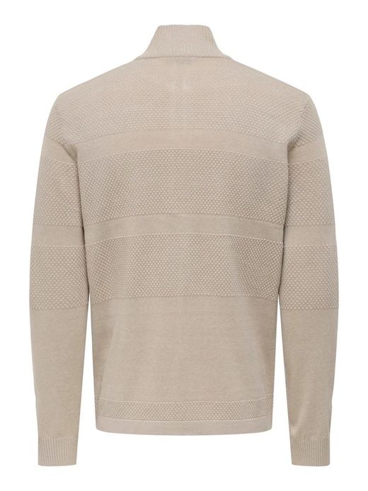 Cardigan con cremallera de punto granulado Only & Sons Silver