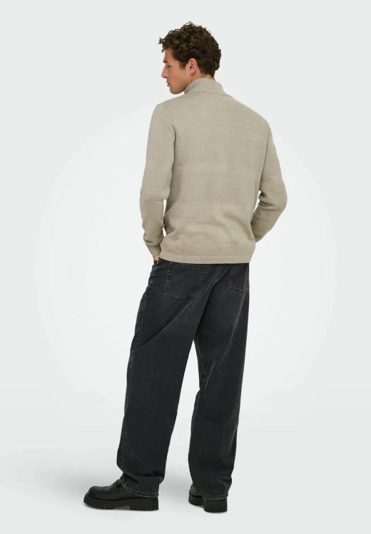 Cardigan con cremallera de punto granulado Only & Sons Silver