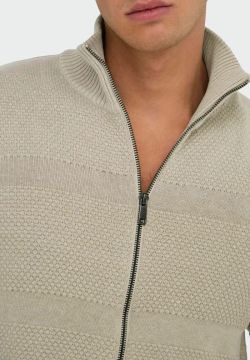 Cardigan con cremallera de punto granulado Only & Sons Silver
