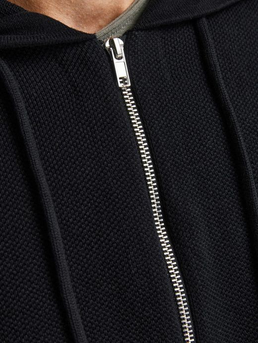 Cardigan con cremallera y capucha Jack & Jones Black