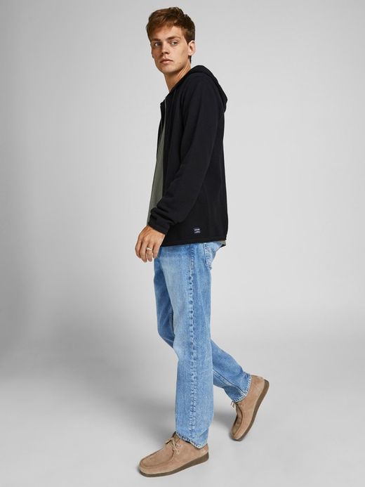 Cardigan con cremallera y capucha Jack & Jones Black