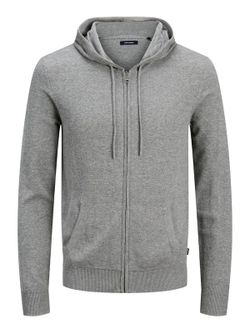 Cardigan con cremallera y capucha Jack & Jones Grey Melange