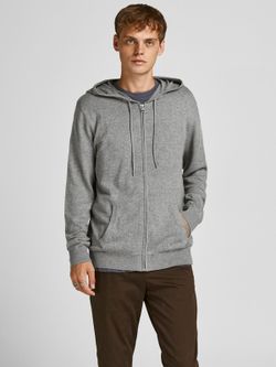 Cardigan con cremallera y capucha Jack & Jones Grey Melange