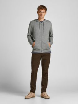 Cardigan con cremallera y capucha Jack & Jones Grey Melange