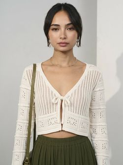Cardigan corto calado Only Cloud Dancer