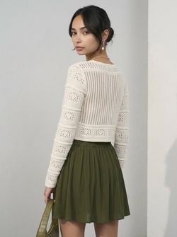Cardigan corto calado Only Cloud Dancer
