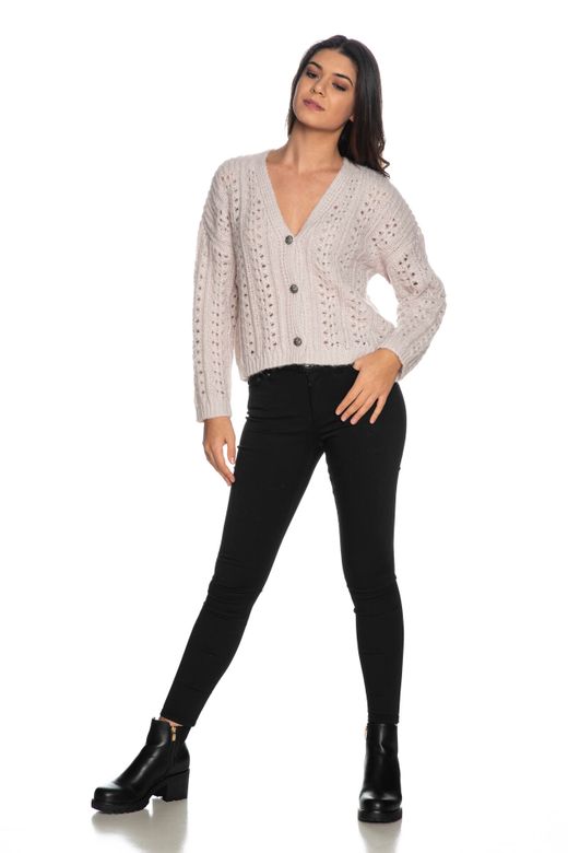 Cardigan corto con botones calado Only Pumice Stone