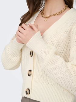 Cardigan corto con botones grandes Jdy Eggnog