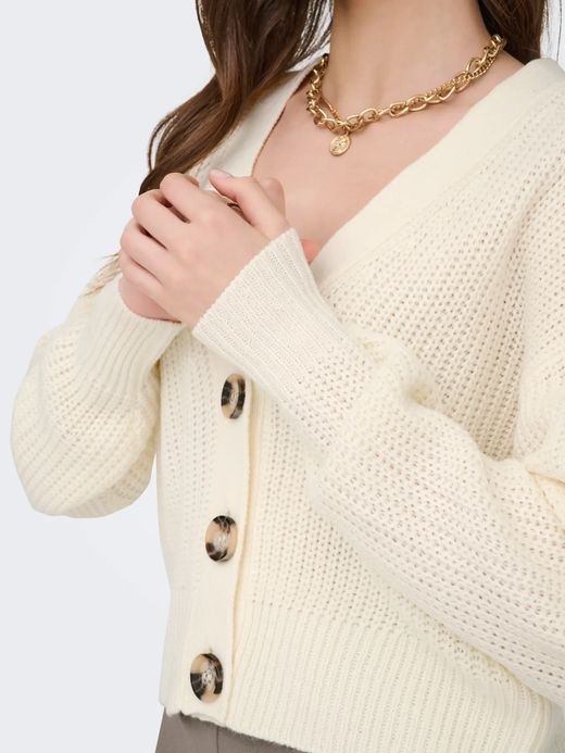Cardigan corto con botones grandes Jdy Eggnog