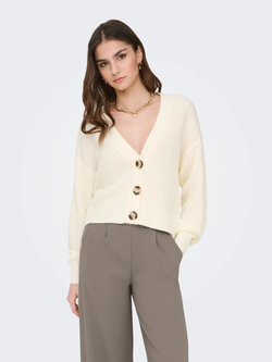Cardigan corto con botones grandes Jdy Eggnog