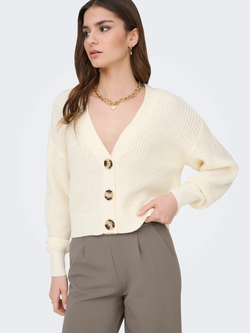 Cardigan corto con botones grandes Jdy Eggnog