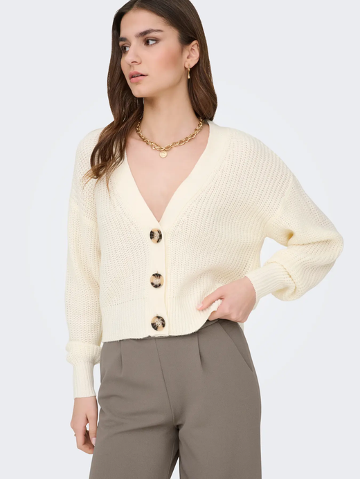 Cardigan corto con botones grandes Jdy Eggnog