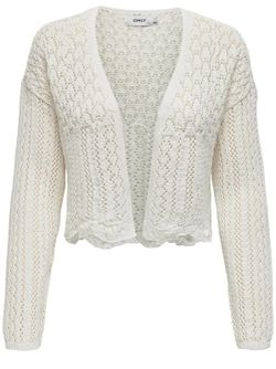 Cardigan corto con calados Only Cloud Dancer
