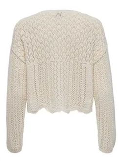 Cardigan corto con calados Only Cloud Dancer