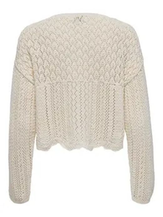 Cardigan corto con calados Only Cloud Dancer