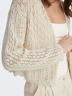 Cardigan corto con calados Only Cloud Dancer