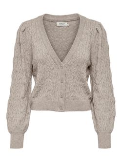 Cardigan corto con trenzas Only Mocha Mousse