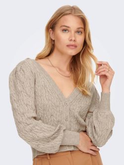 Cardigan corto con trenzas Only Mocha Mousse