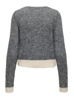 Cardigan de punto con detalles contrastados Only Medium Grey