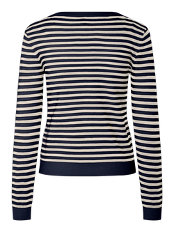 Cardigan de punto con rayas horizontales Pieces Maritime Blue