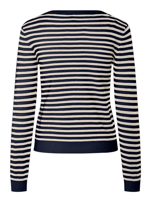 Cardigan de punto con rayas horizontales Pieces Maritime Blue