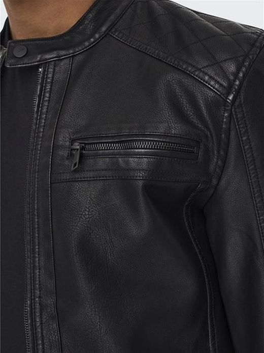 Cazadora básica polipiel Only & Sons Black