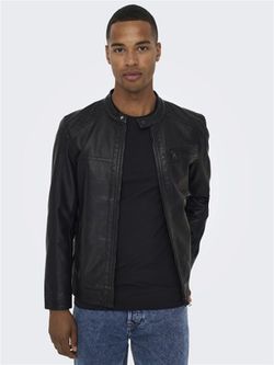 Cazadora básica polipiel Only & Sons Black