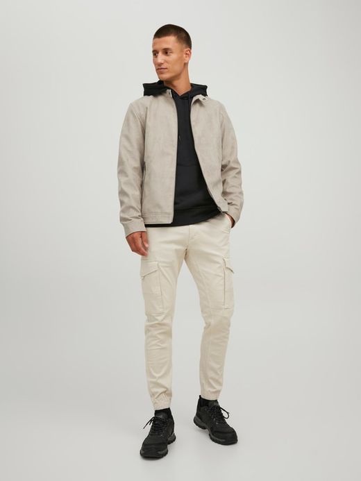 Cazadora corta con cremallera Jack & Jones Beige