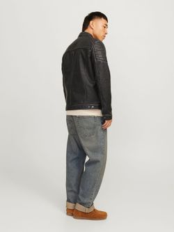 Cazadora de polipiel envejecida Jack & Jones Black