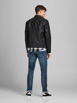 Cazadora polipiel con cremallera Jack & Jones Black