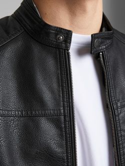 Cazadora polipiel con cremallera Jack & Jones Black