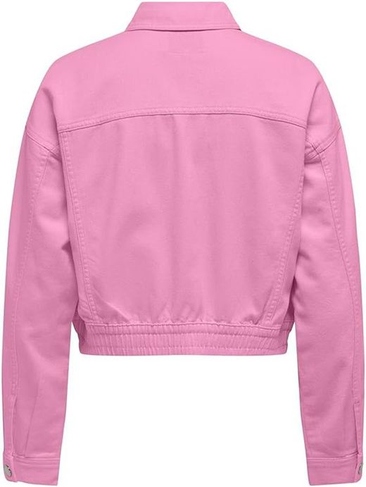 Cazadora tejana corta con goma Only Begonia Pink
