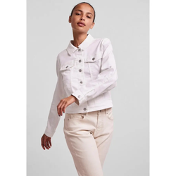 Cazadora tejana de aspecto desgastada Pieces Bright White