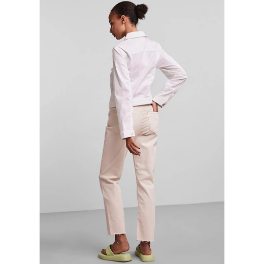 Cazadora tejana de aspecto desgastada Pieces Bright White