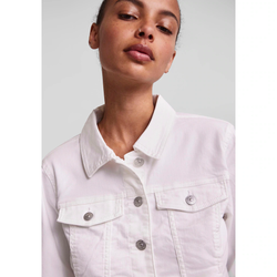 Cazadora tejana de aspecto desgastada Pieces Bright White