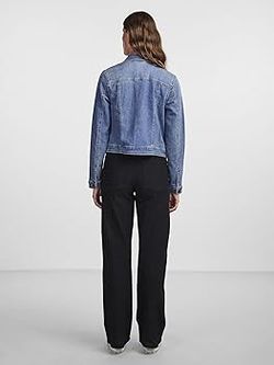 Cazadora tejana de aspecto desgastado Pieces Medium Blue